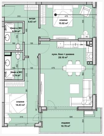 Three-bedroom apartment in Burgas at the construction stage. Slaveykov Quarter. Instalments available!
