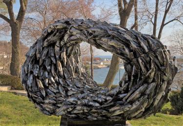 Fish school sculpture in Tsarevo
