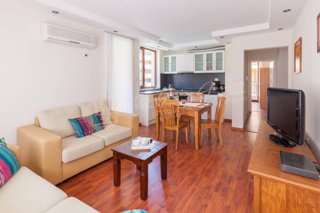 Three-Bedroom Apartment with Furniture on the Second Line from the Sea, Sunny Beach