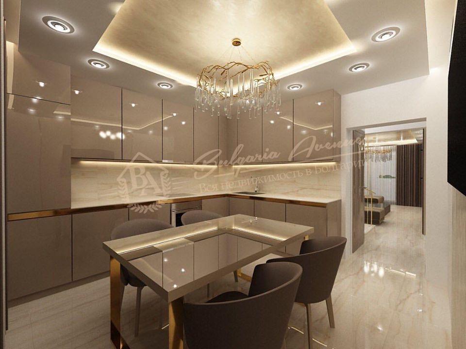 Three-bedroom elite apartment, designer furniture, sea view, Varna
