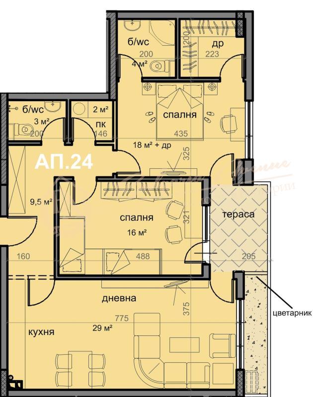 Spacious three-bedroom apartment from the developer, Varna