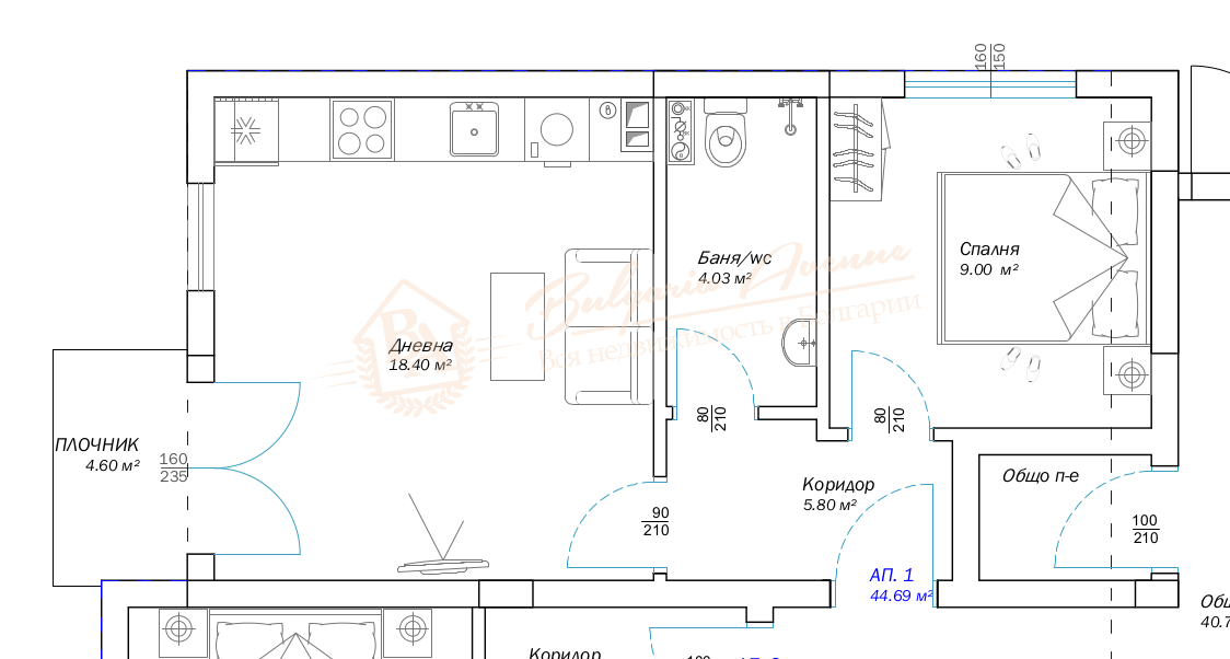 Two-bedroom apartment from the developer in Varna - Pchelina district