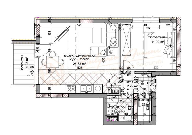 Two-Bedroom Apartment in Varna at the Construction Stage