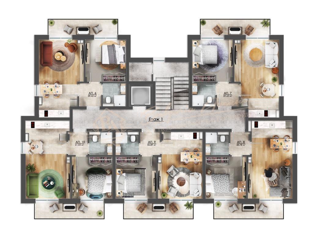 Apartments from the developer in a new residential building in the quiet centre of Sunny Beach resort