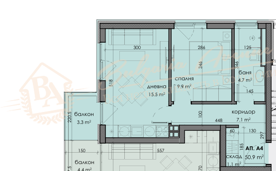 Sale of a two-bedroom apartment in a new building at the construction stage in the city of Varna, Levski district