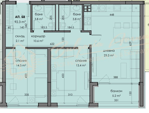 Three-bedroom apartment in a new-build modern residential complex in Varna, Levski district