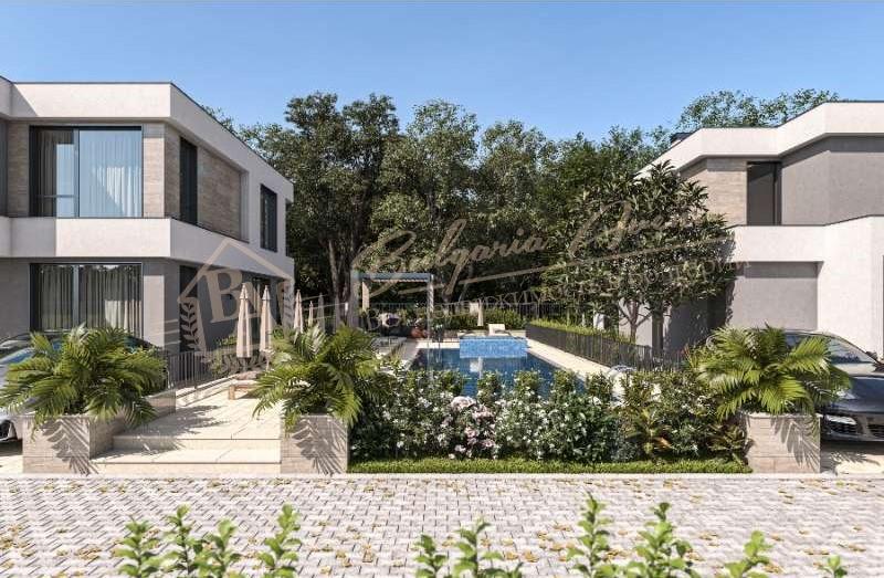 Comfortable villa with 2 bedrooms and sea view in a new prestigious cottage complex in Pomorie