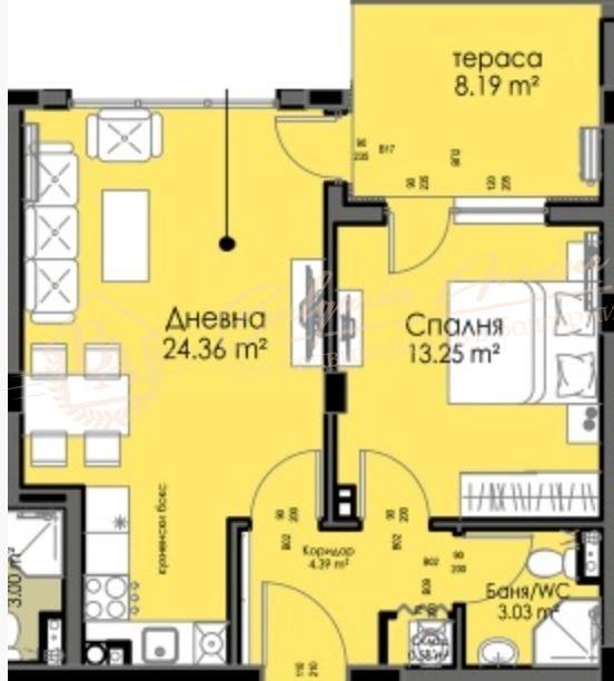 Two-bedroom apartment in a new residential complex in Burgas, Horizont district