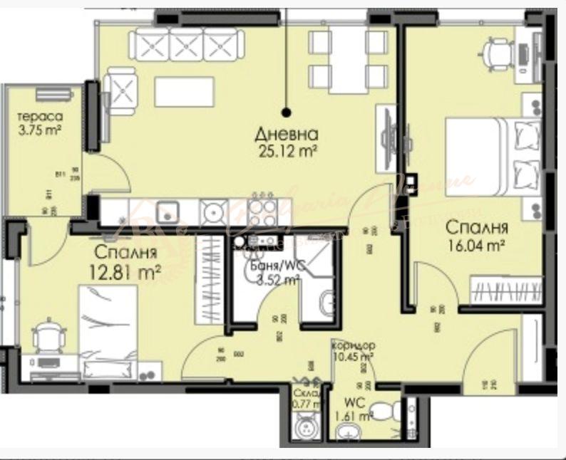 Three-bedroom apartment in a new residential building in the "Horizont" district, Burgas. Under construction. Instalment plan available!
