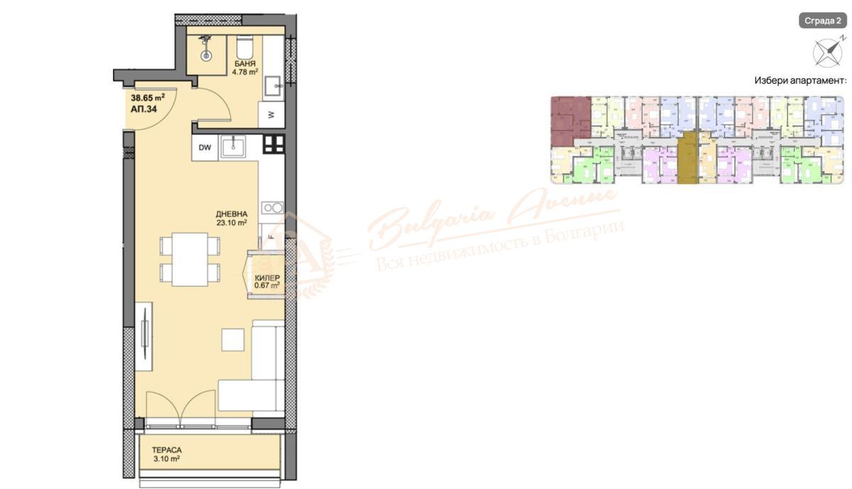 Studio in a new residential building in Varna, under construction, with instalment plan